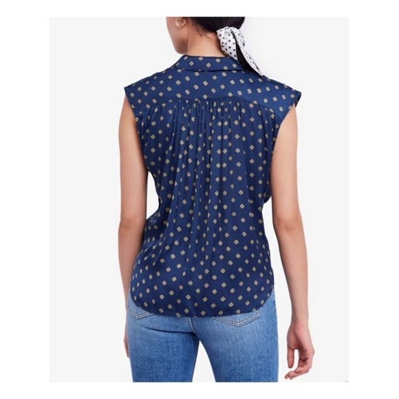 Free People Womens Printed Tie Front Sleeveless Blouse Size XS - Picture 3 of 11